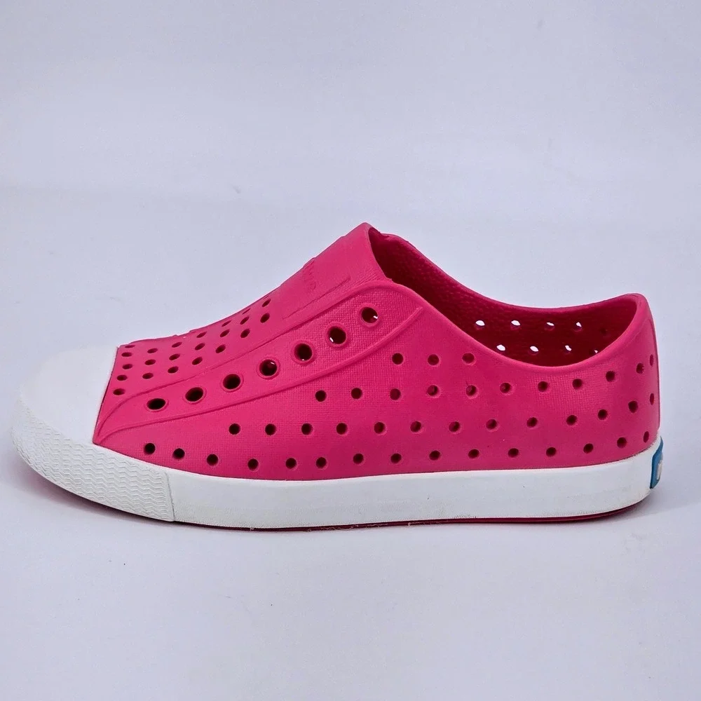 Native Shoes Kids Jefferson Hollywood Pink White Water Friendly Sneakers C12 EUC